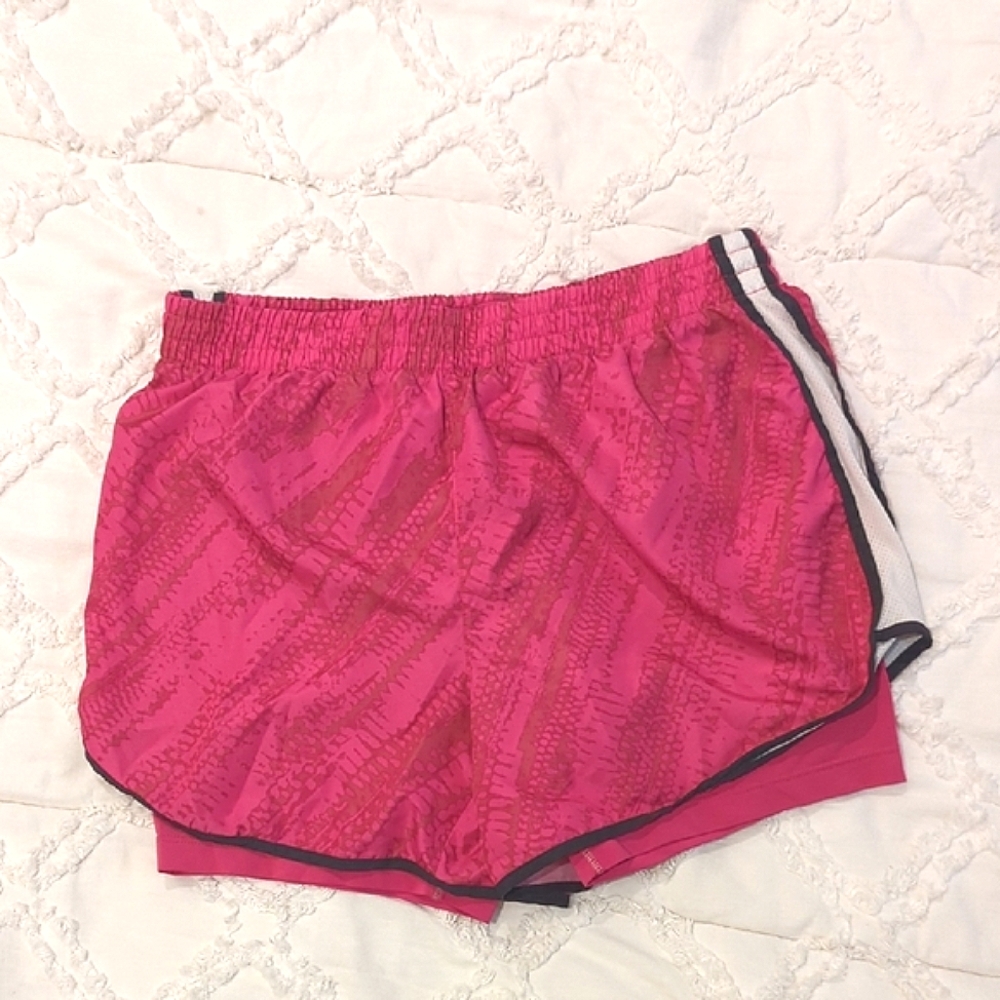Hot Pink Athletic Shorts with Black Piping